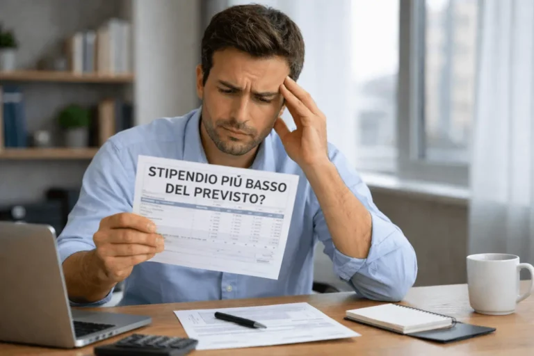 stipendio più basso del previsto