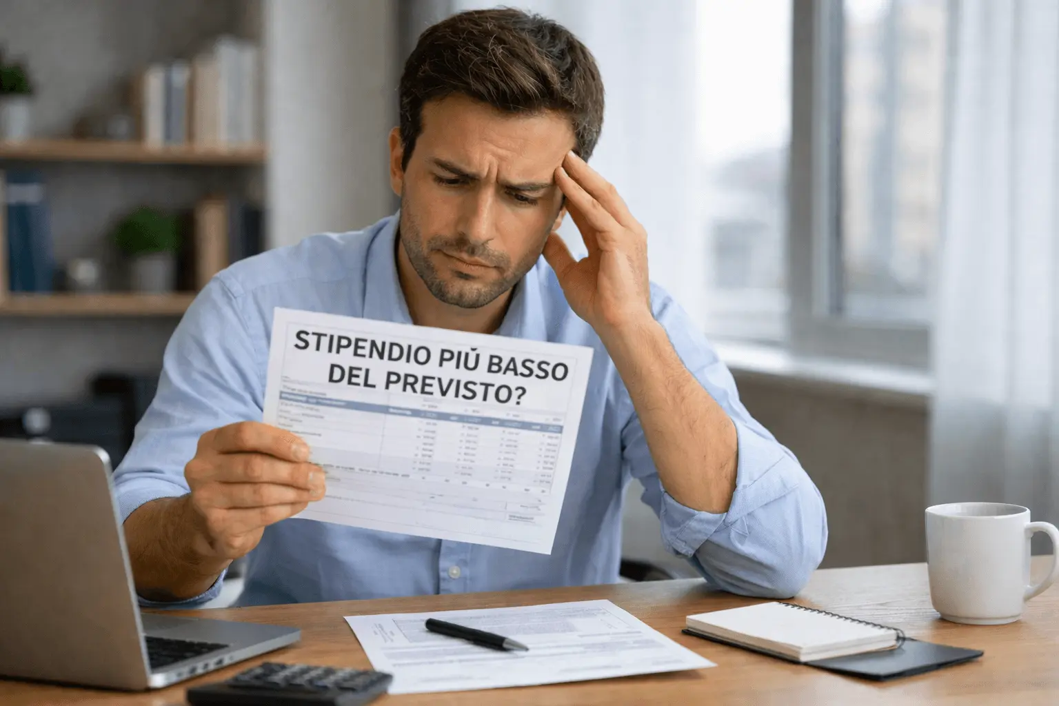 stipendio più basso del previsto